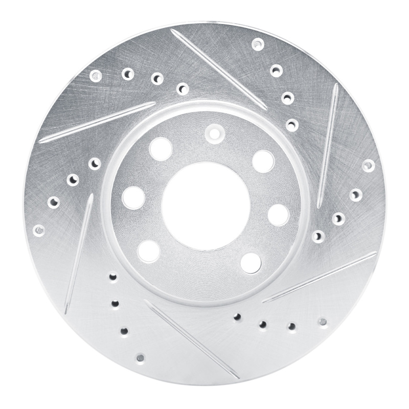 Chevrolet Zafira Brake Rotor (1) - Front Right - R1 Concepts - Drilled & Slotted - Silver - `00-`05